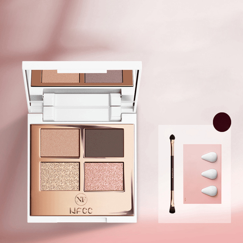 Paleta de sombras de ojos nude de lujo de 4 colores