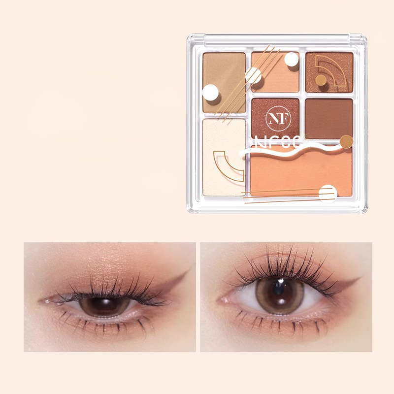 Paleta de sombras de ojos con resaltador de rubor mate de 7 colores