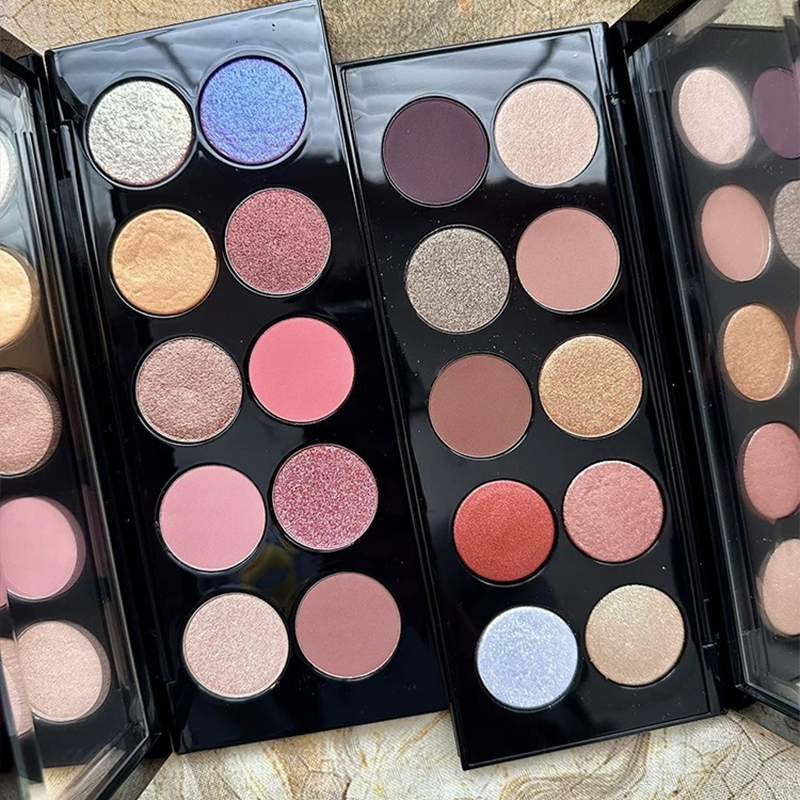 Paleta de sombras de ojos mate y brillos con acabado metalizado de 10 colores