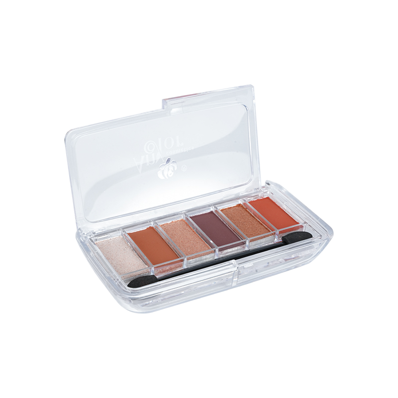 Paleta de sombras de ojos neutro de 6 colores marrones