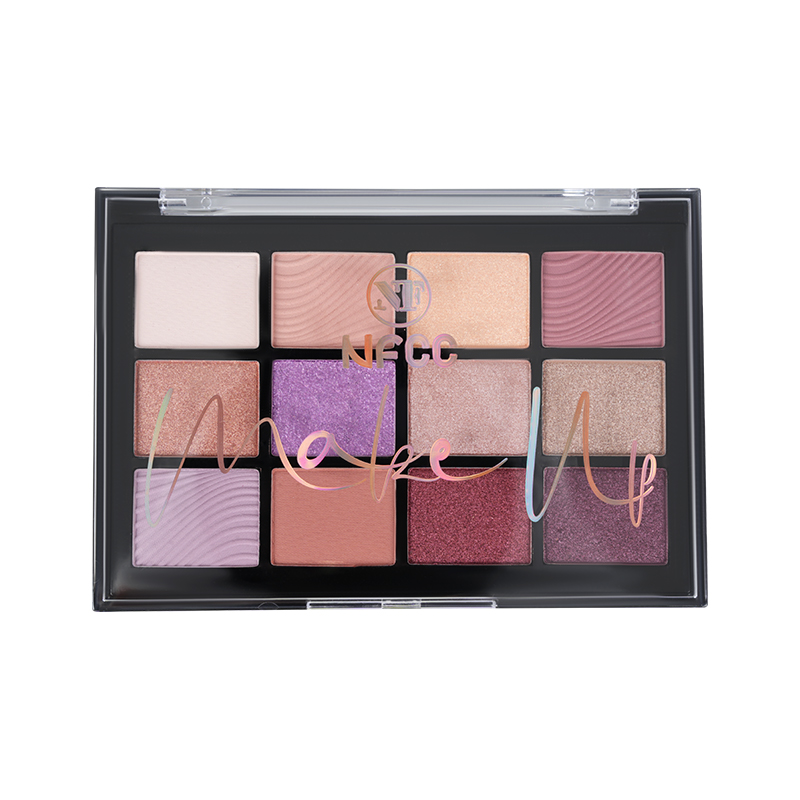 Paleta de sombras de ojos de oro de oro rosa de 12 colores