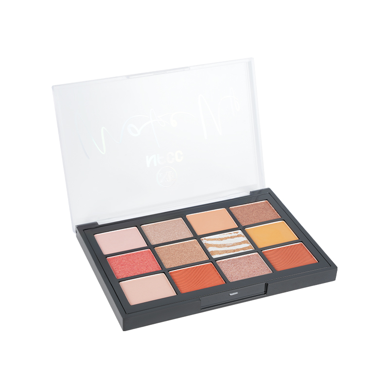 Paleta de sombras de ojos de oro de oro rosa de 12 colores