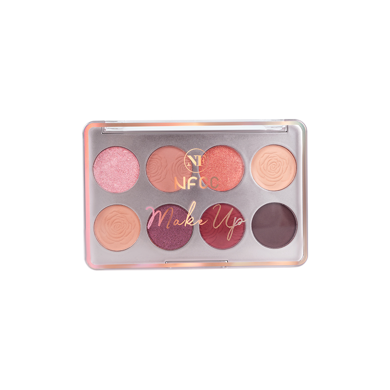 8 Color Paleta de sombras de ojos calientes mate y brillo