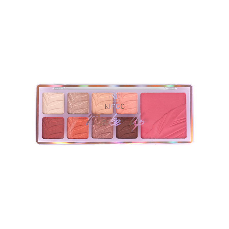 8 sombra de ojos color y paleta de rubor