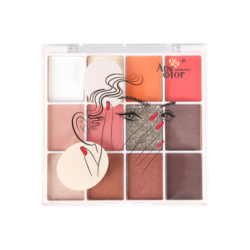 Paleta de sombras de ojos desnudas de 12 colores