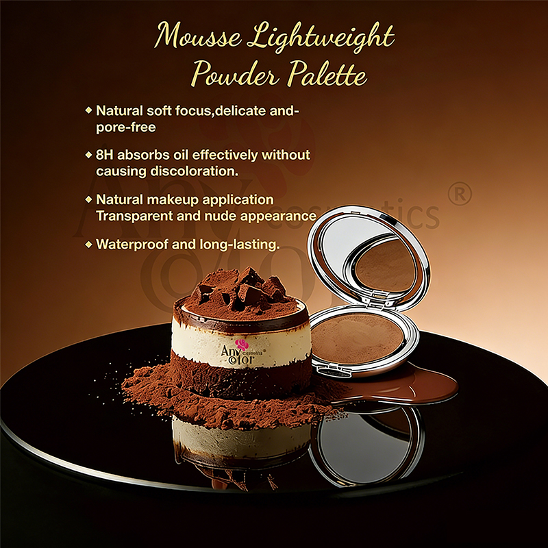 Paleta de polvos de contorno de larga duración, impermeables y ligeros en Mousse