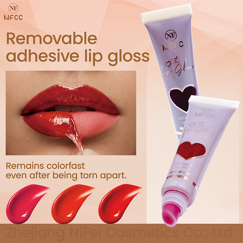 Brillo labial despegable multicolor